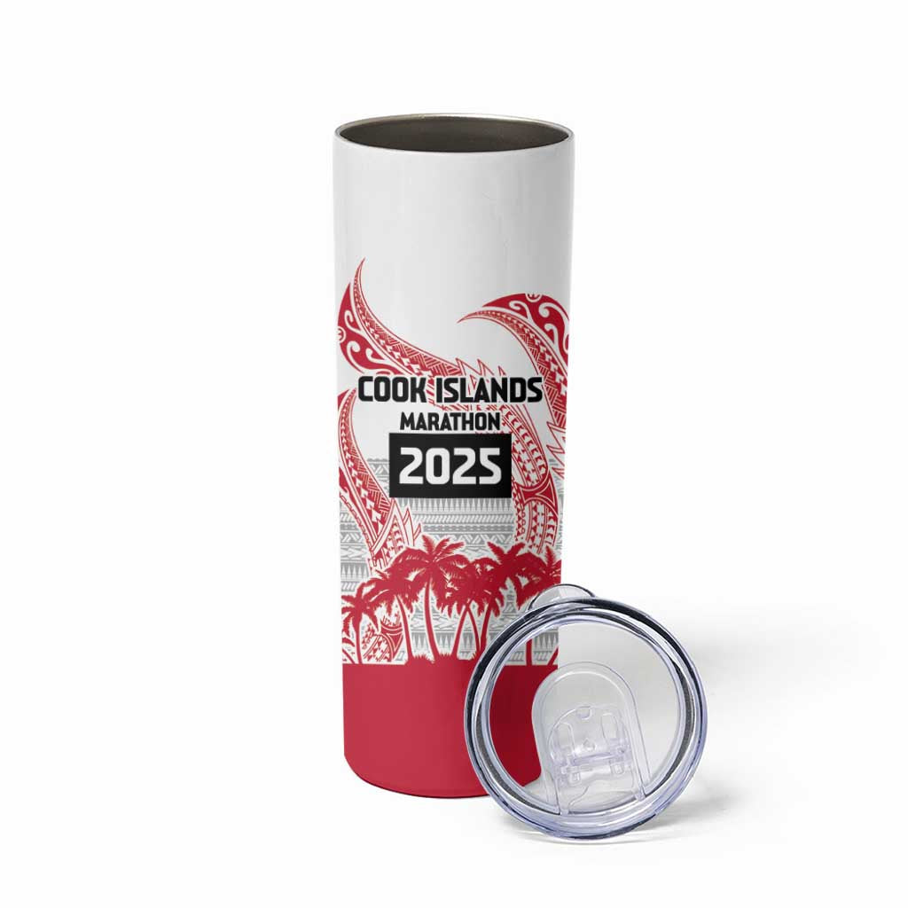 Cook Islands Marathon 2025-Pursuit in Paradise Skinny Tumbler Red Color LT03 - Polynesian Pride