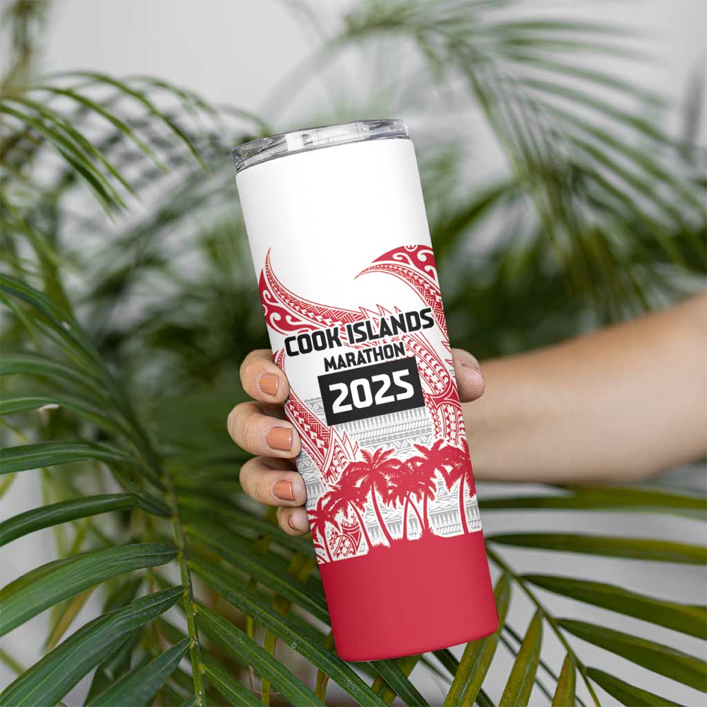 Cook Islands Marathon 2025-Pursuit in Paradise Skinny Tumbler Red Color LT03 - Polynesian Pride