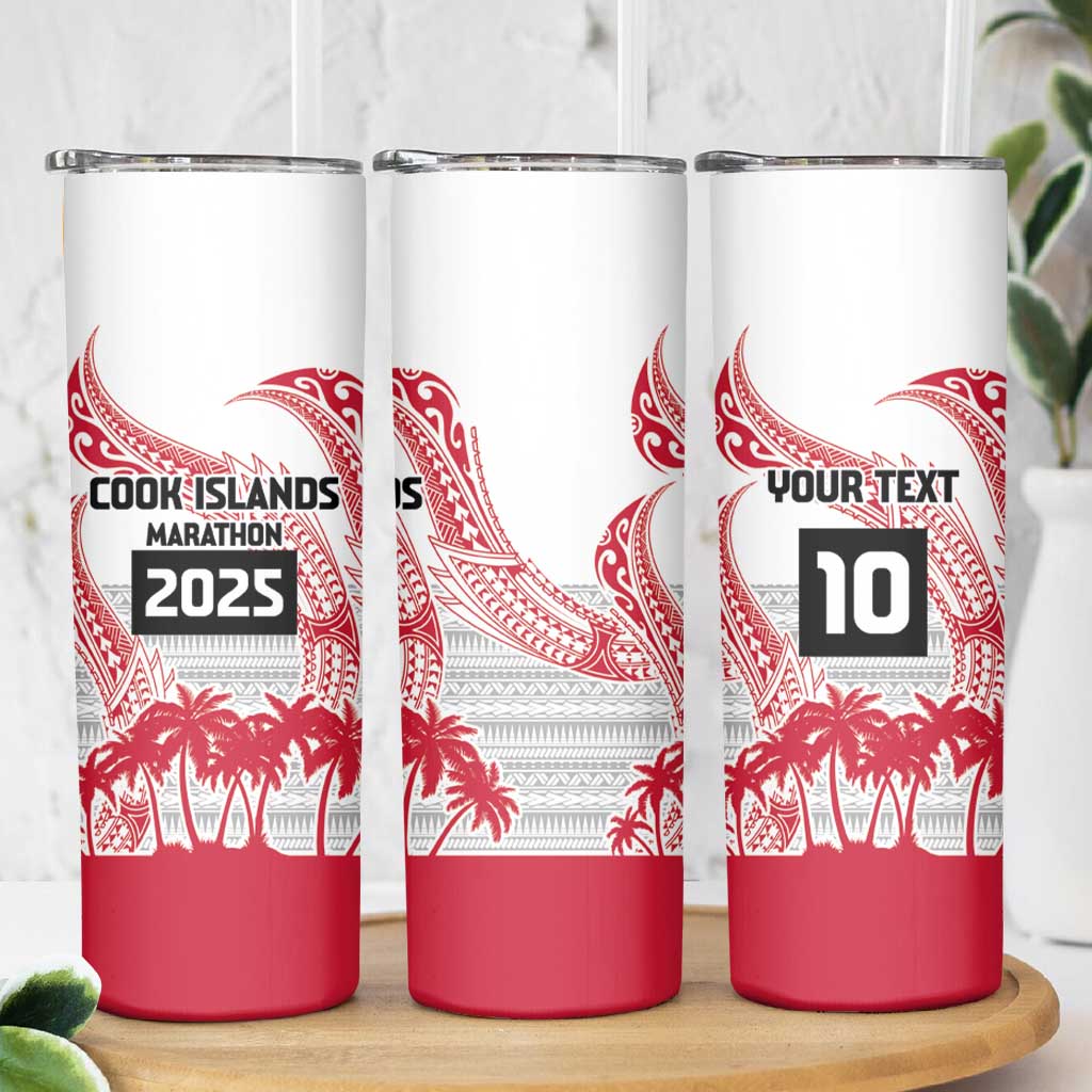 Cook Islands Marathon 2025-Pursuit in Paradise Skinny Tumbler Red Color LT03 - Polynesian Pride