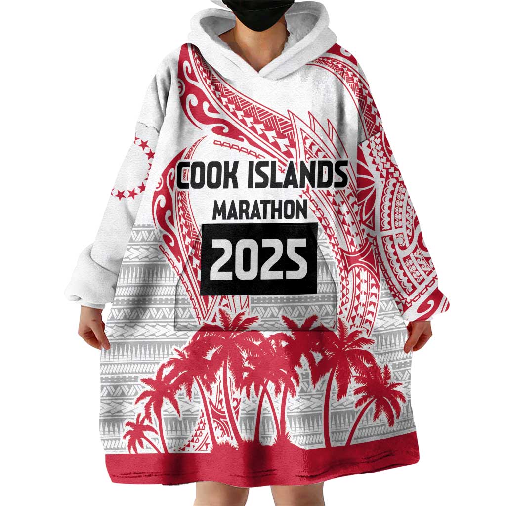 Cook Islands Marathon 2025-Pursuit in Paradise Wearable Blanket Hoodie Red Color LT03 - Polynesian Pride
