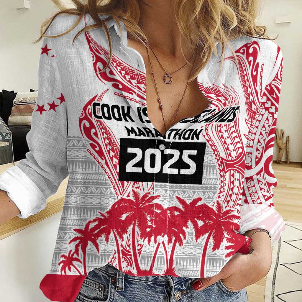 Cook Islands Marathon 2025-Pursuit in Paradise Women Casual Shirt Red Color LT03 Female Red - Polynesian Pride