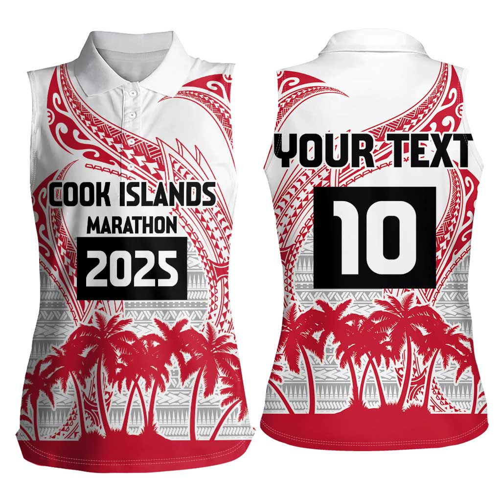 Cook Islands Marathon 2025-Pursuit in Paradise Women Sleeveless Polo Shirt Red Color LT03 - Polynesian Pride