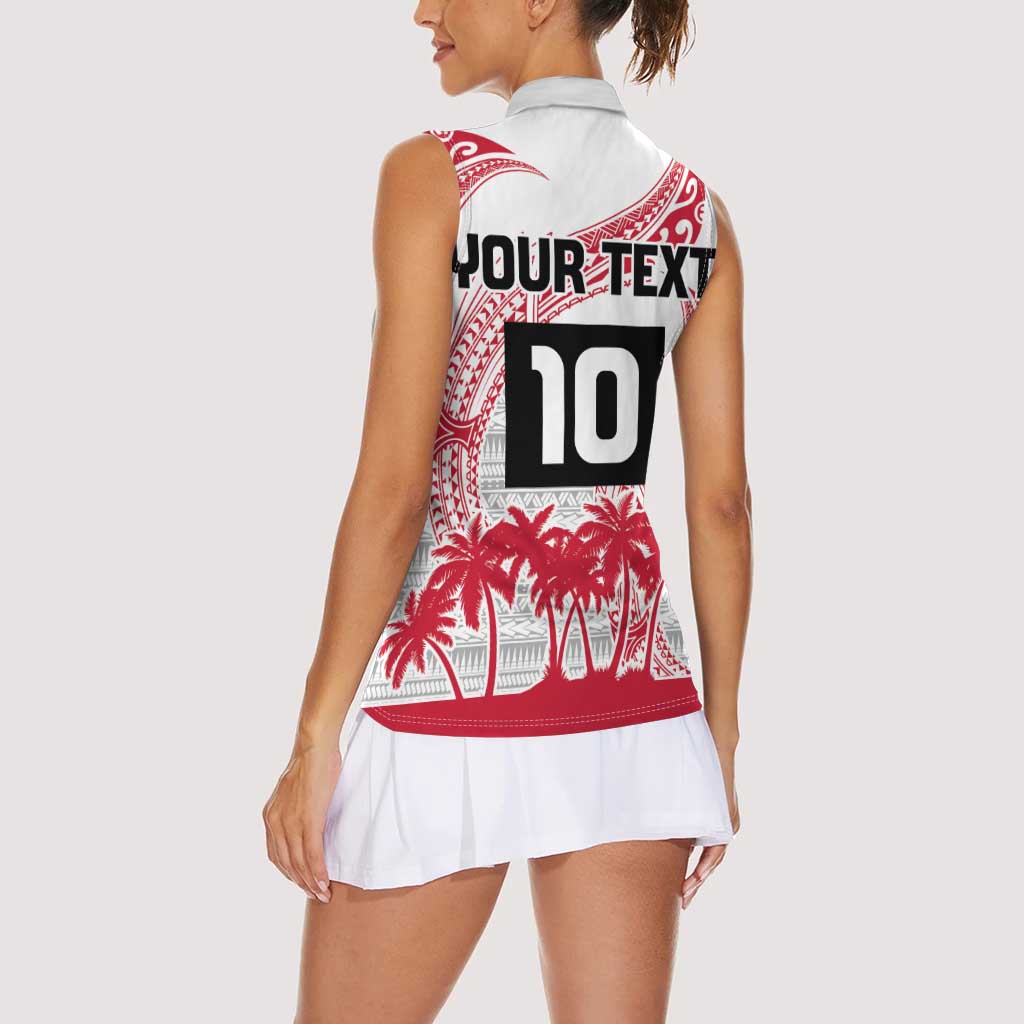 Cook Islands Marathon 2025-Pursuit in Paradise Women Sleeveless Polo Shirt Red Color LT03 - Polynesian Pride