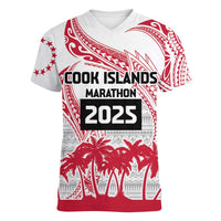 Cook Islands Marathon 2025-Pursuit in Paradise Women V-Neck T-Shirt Red Color LT03 Female Red - Polynesian Pride