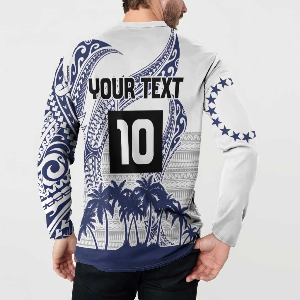 Cook Islands Marathon 2025-Pursuit in Paradise Button Sweatshirt Blue Color LT03 - Polynesian Pride
