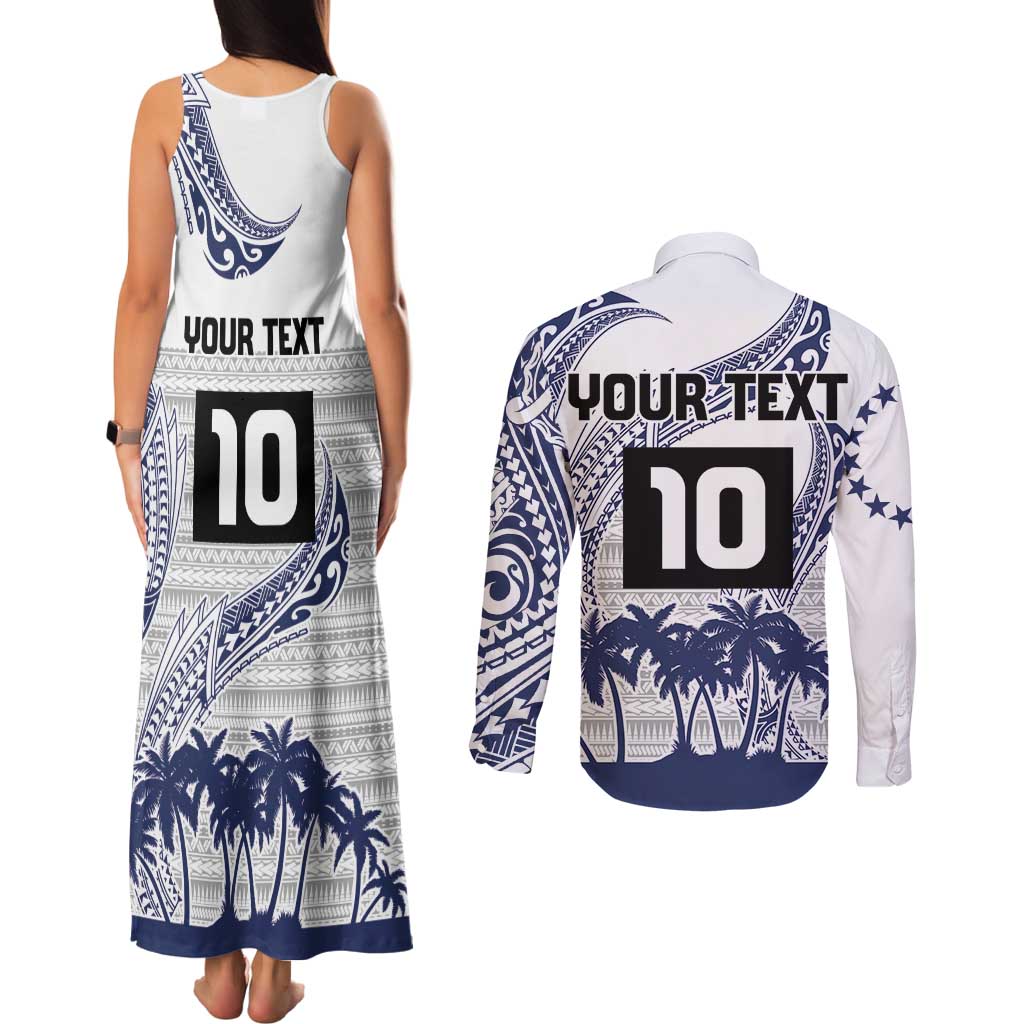 Cook Islands Marathon 2025-Pursuit in Paradise Couples Matching Tank Maxi Dress and Long Sleeve Button Shirt Blue Color LT03 - Polynesian Pride