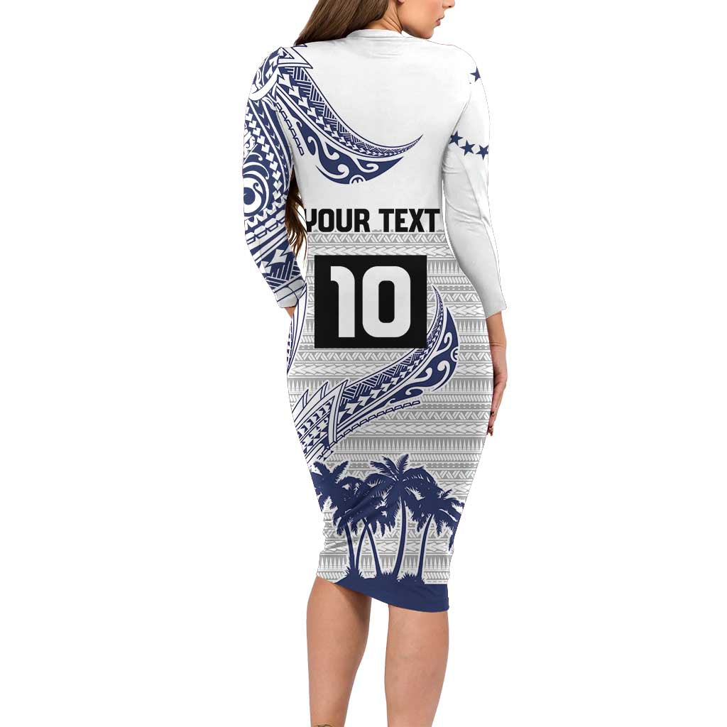 Cook Islands Marathon 2025-Pursuit in Paradise Family Matching Long Sleeve Bodycon Dress and Hawaiian Shirt Blue Color LT03 - Polynesian Pride