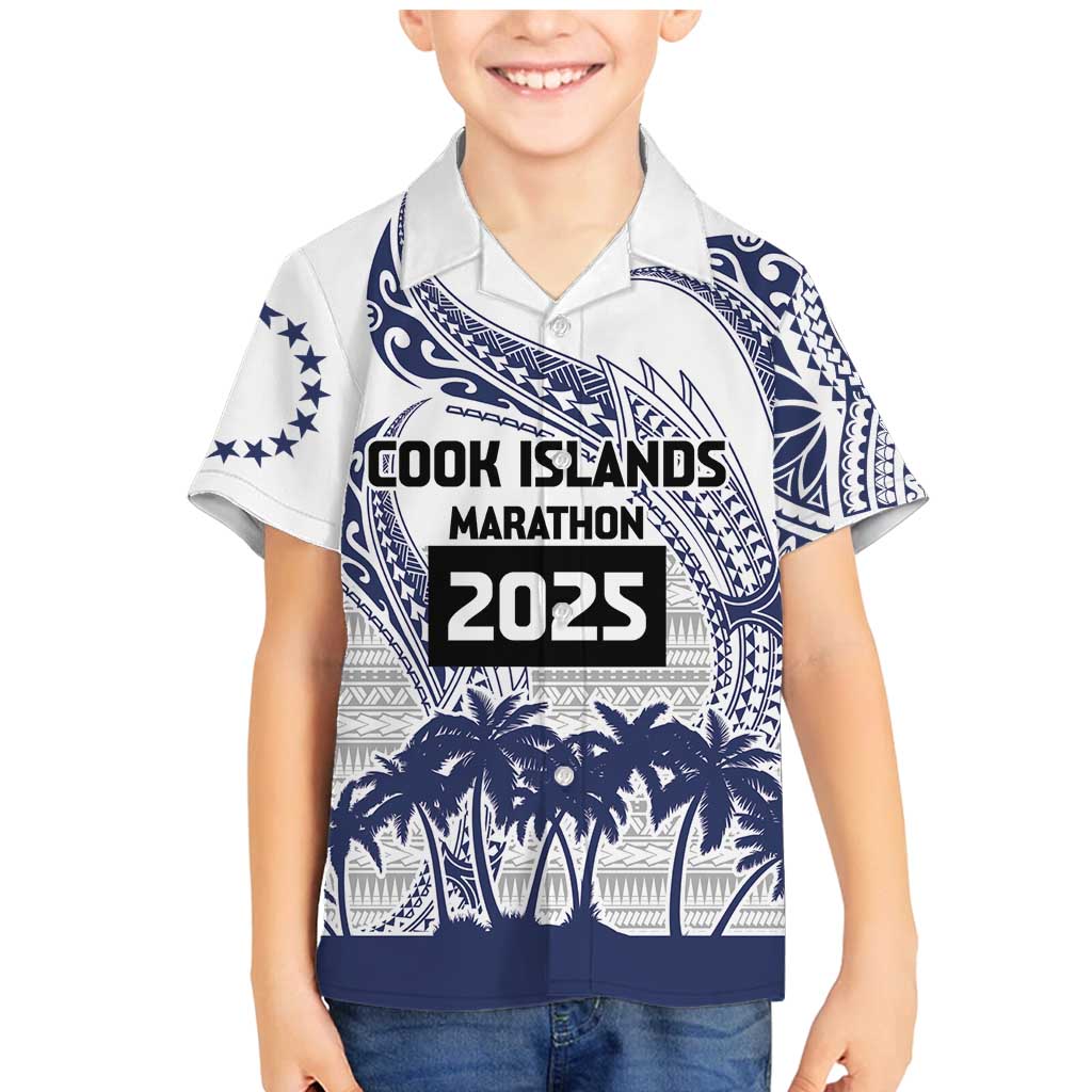 Cook Islands Marathon 2025-Pursuit in Paradise Family Matching Mermaid Dress and Hawaiian Shirt Blue Color LT03 Son's Shirt Blue - Polynesian Pride
