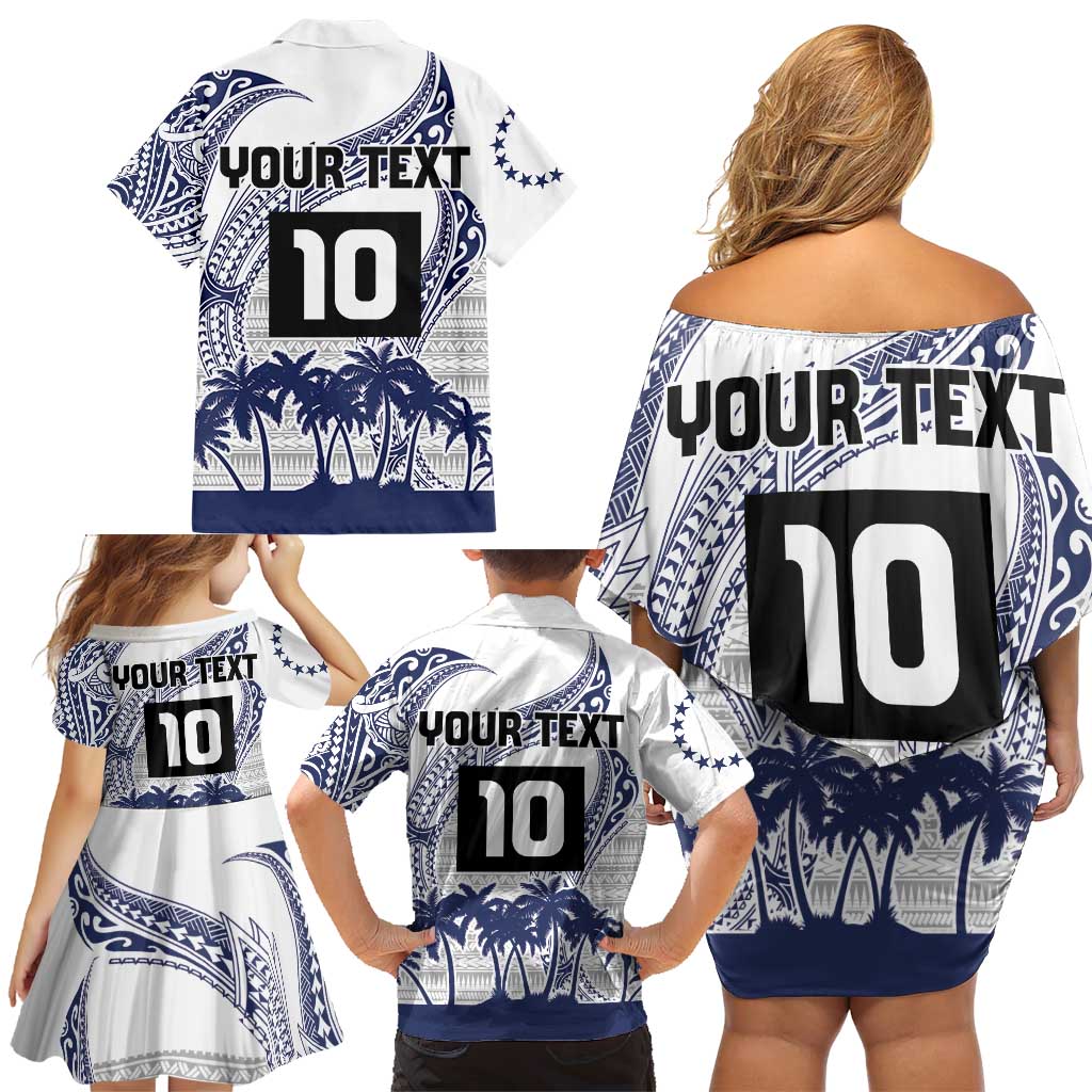 Cook Islands Marathon 2025-Pursuit in Paradise Family Matching Off Shoulder Short Dress and Hawaiian Shirt Blue Color LT03 - Polynesian Pride