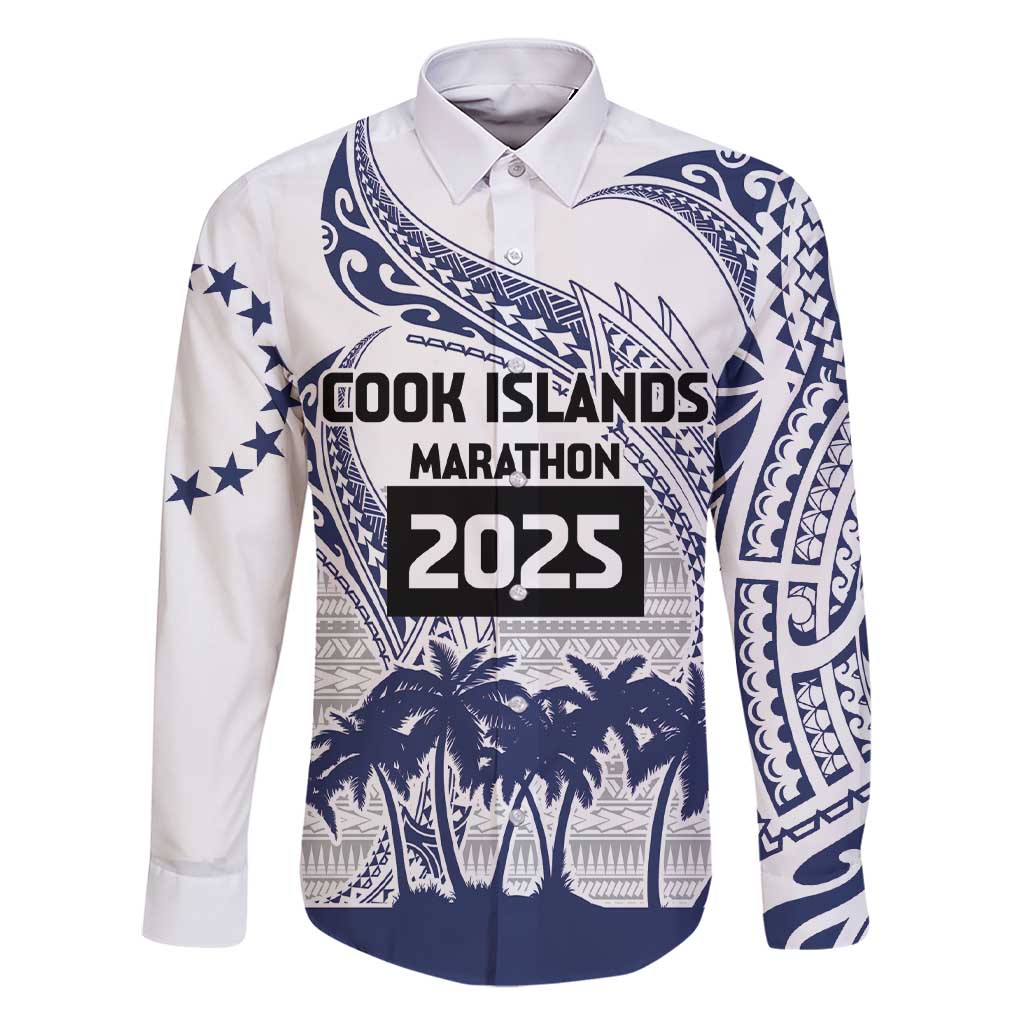 Cook Islands Marathon 2025-Pursuit in Paradise Family Matching Short Sleeve Bodycon Dress and Hawaiian Shirt Blue Color LT03 Dad's Shirt - Long Sleeve Blue - Polynesian Pride