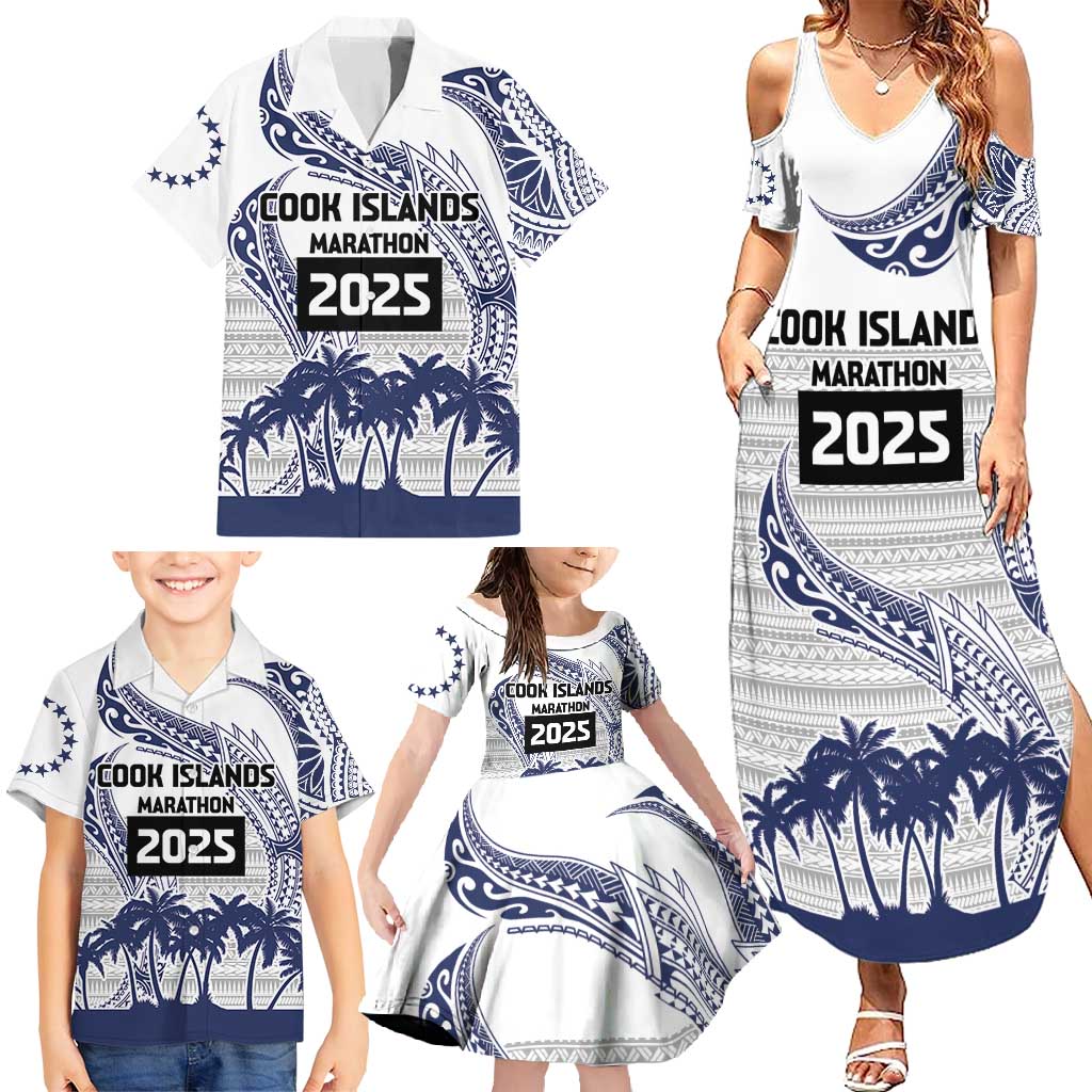 Cook Islands Marathon 2025-Pursuit in Paradise Family Matching Summer Maxi Dress and Hawaiian Shirt Blue Color LT03 - Polynesian Pride