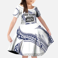 Cook Islands Marathon 2025-Pursuit in Paradise Family Matching Tank Maxi Dress and Hawaiian Shirt Blue Color LT03 Daughter's Dress Blue - Polynesian Pride