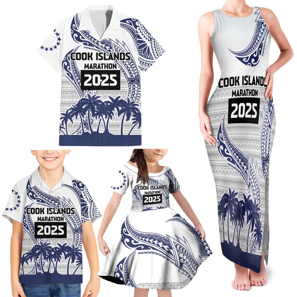 Cook Islands Marathon 2025-Pursuit in Paradise Family Matching Tank Maxi Dress and Hawaiian Shirt Blue Color LT03 - Polynesian Pride
