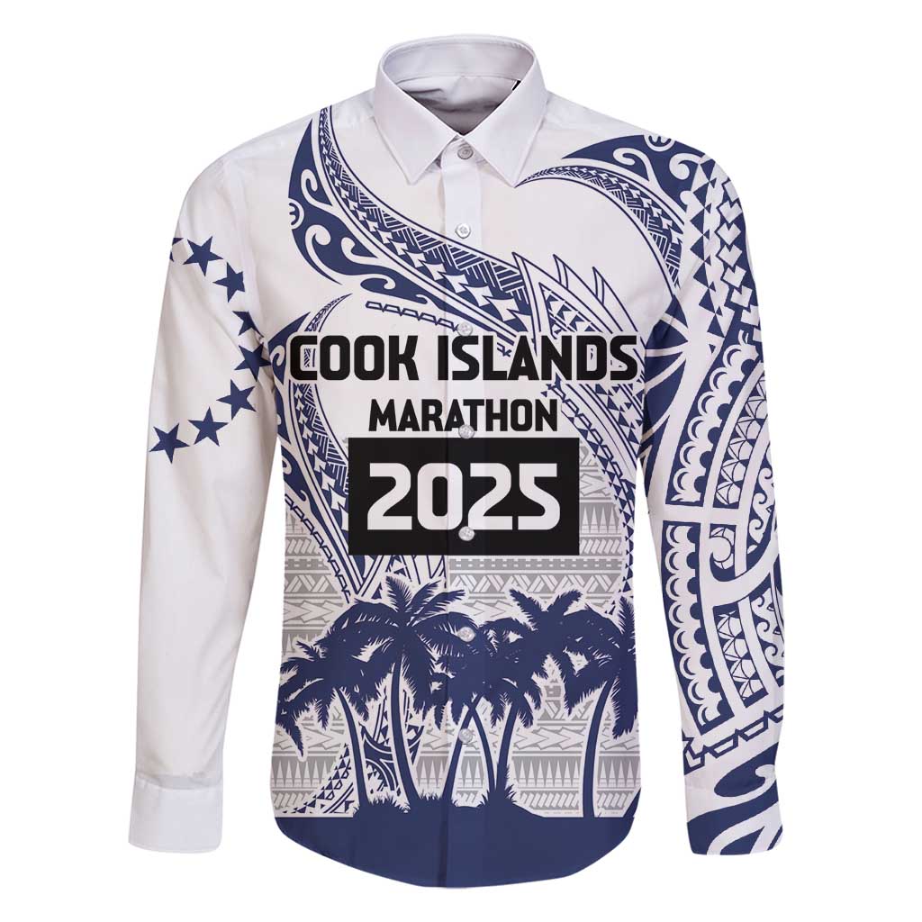Cook Islands Marathon 2025-Pursuit in Paradise Family Matching Tank Maxi Dress and Hawaiian Shirt Blue Color LT03 Dad's Shirt - Long Sleeve Blue - Polynesian Pride