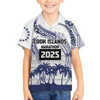 Cook Islands Marathon 2025-Pursuit in Paradise Family Matching Tank Maxi Dress and Hawaiian Shirt Blue Color LT03 Son's Shirt Blue - Polynesian Pride