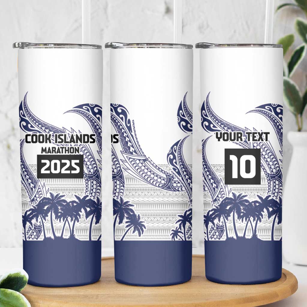 Cook Islands Marathon 2025-Pursuit in Paradise Skinny Tumbler Blue Color LT03 - Polynesian Pride
