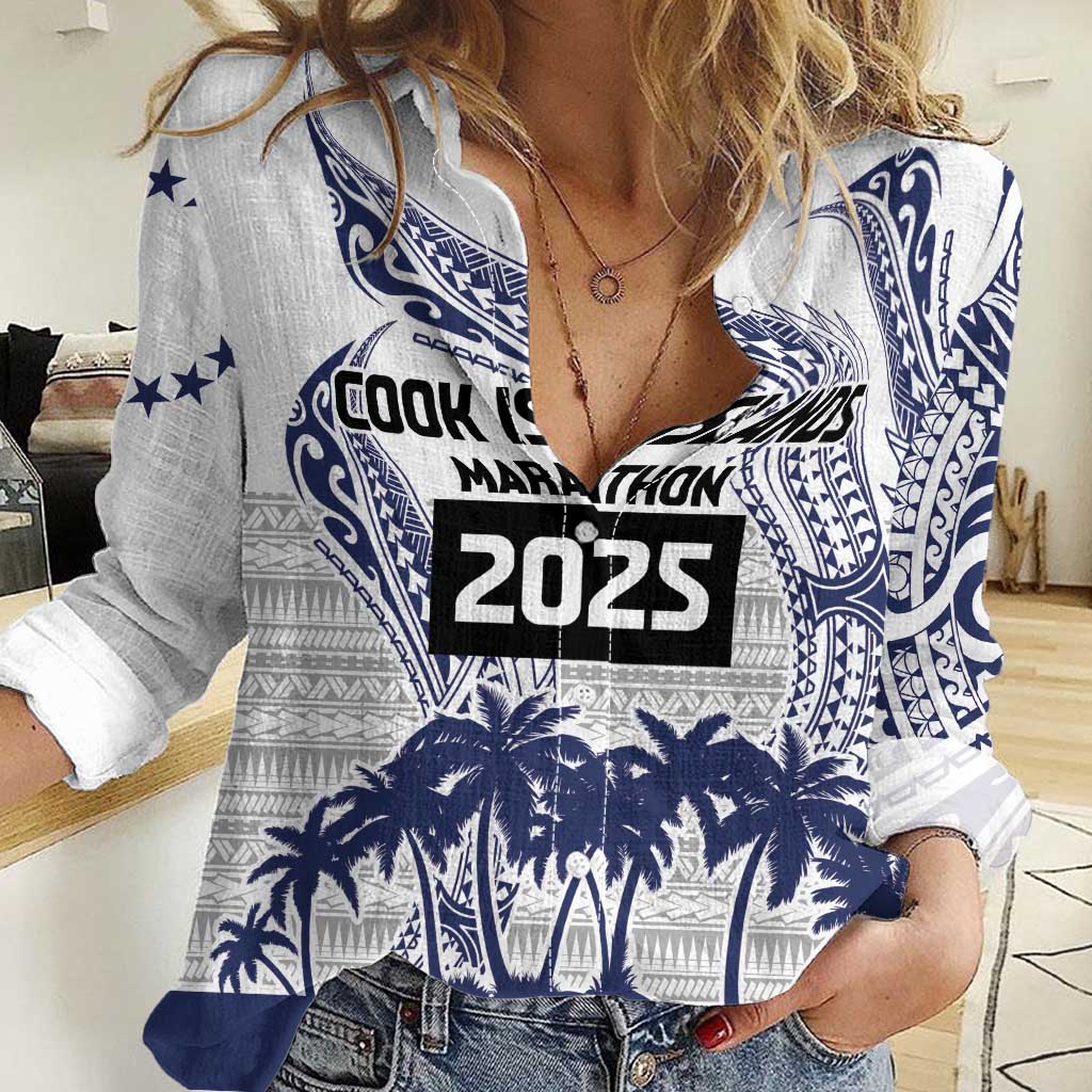 Cook Islands Marathon 2025-Pursuit in Paradise Women Casual Shirt Blue Color LT03 Female Blue - Polynesian Pride