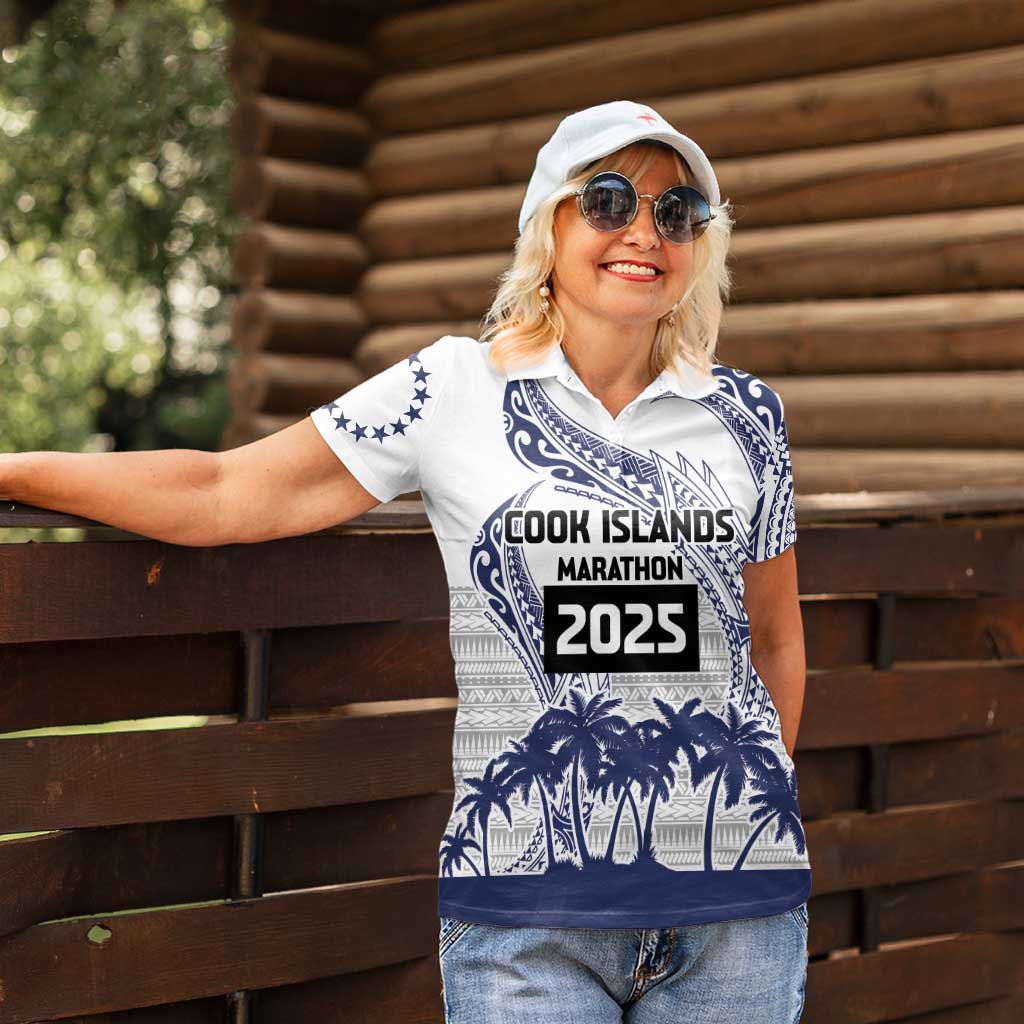 Cook Islands Marathon 2025-Pursuit in Paradise Women Polo Shirt Blue Color
