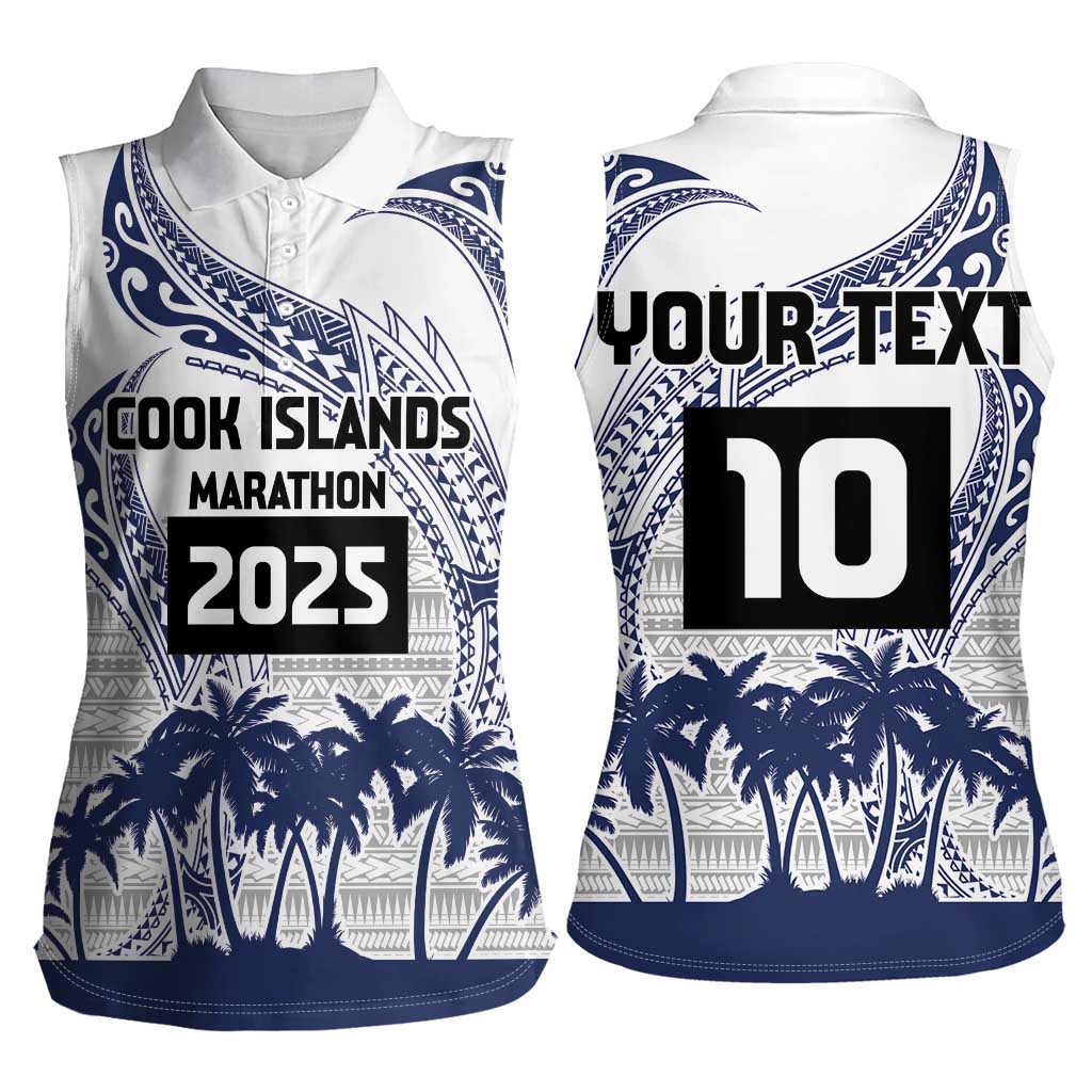 Cook Islands Marathon 2025-Pursuit in Paradise Women Sleeveless Polo Shirt Blue Color LT03 - Polynesian Pride
