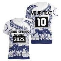 Cook Islands Marathon 2025-Pursuit in Paradise Women V-Neck T-Shirt Blue Color LT03 - Polynesian Pride