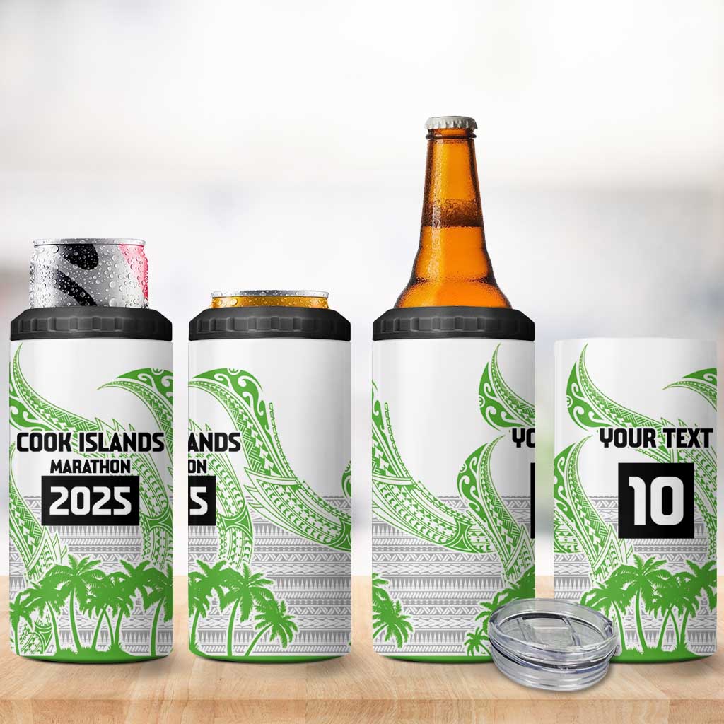 Cook Islands Marathon 2025-Pursuit in Paradise 4 in 1 Can Cooler Tumbler Green Color LT03 - Polynesian Pride