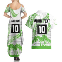 Cook Islands Marathon 2025-Pursuit in Paradise Couples Matching Summer Maxi Dress and Hawaiian Shirt Green Color LT03 - Polynesian Pride