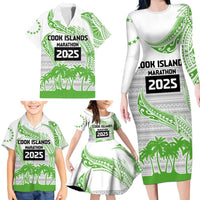 Cook Islands Marathon 2025-Pursuit in Paradise Family Matching Long Sleeve Bodycon Dress and Hawaiian Shirt Green Color LT03 - Polynesian Pride