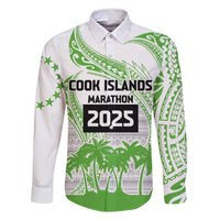 Cook Islands Marathon 2025-Pursuit in Paradise Family Matching Mermaid Dress and Hawaiian Shirt Green Color LT03 Dad's Shirt - Long Sleeve Green - Polynesian Pride