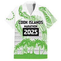 Cook Islands Marathon 2025-Pursuit in Paradise Family Matching Off Shoulder Maxi Dress and Hawaiian Shirt Green Color LT03 Dad's Shirt - Short Sleeve Green - Polynesian Pride