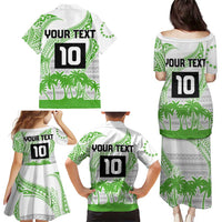Cook Islands Marathon 2025-Pursuit in Paradise Family Matching Puletasi and Hawaiian Shirt Green Color LT03 - Polynesian Pride
