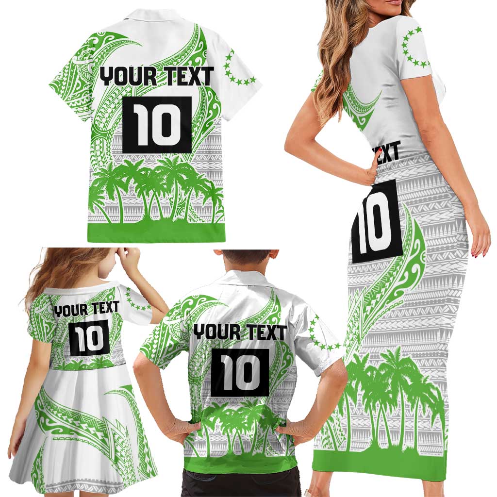 Cook Islands Marathon 2025-Pursuit in Paradise Family Matching Short Sleeve Bodycon Dress and Hawaiian Shirt Green Color LT03 - Polynesian Pride