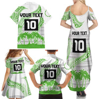 Cook Islands Marathon 2025-Pursuit in Paradise Family Matching Summer Maxi Dress and Hawaiian Shirt Green Color LT03 - Polynesian Pride