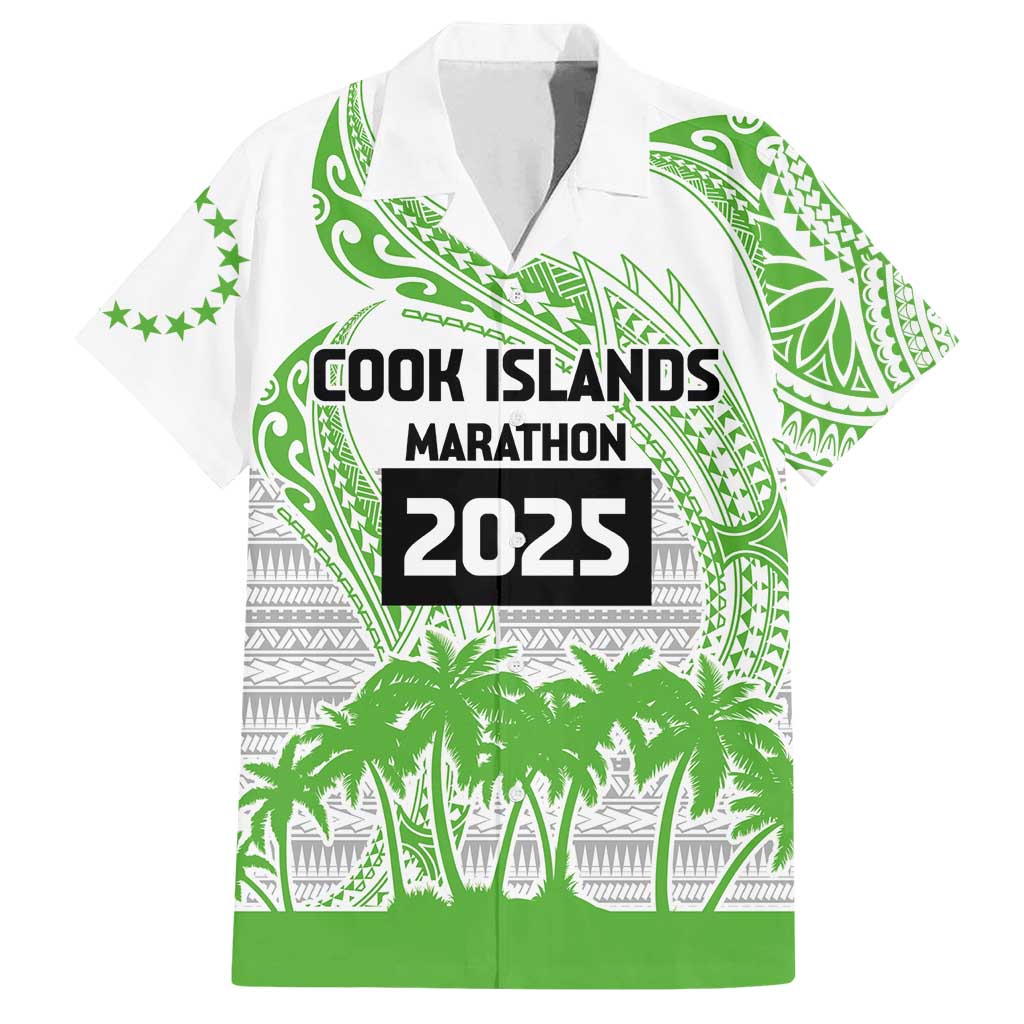 Cook Islands Marathon 2025-Pursuit in Paradise Family Matching Summer Maxi Dress and Hawaiian Shirt Green Color LT03 Dad's Shirt - Short Sleeve Green - Polynesian Pride