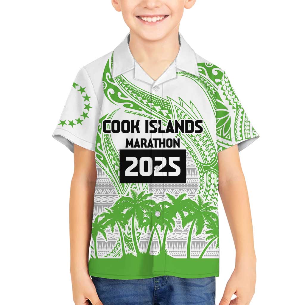 Cook Islands Marathon 2025-Pursuit in Paradise Family Matching Summer Maxi Dress and Hawaiian Shirt Green Color LT03 Son's Shirt Green - Polynesian Pride