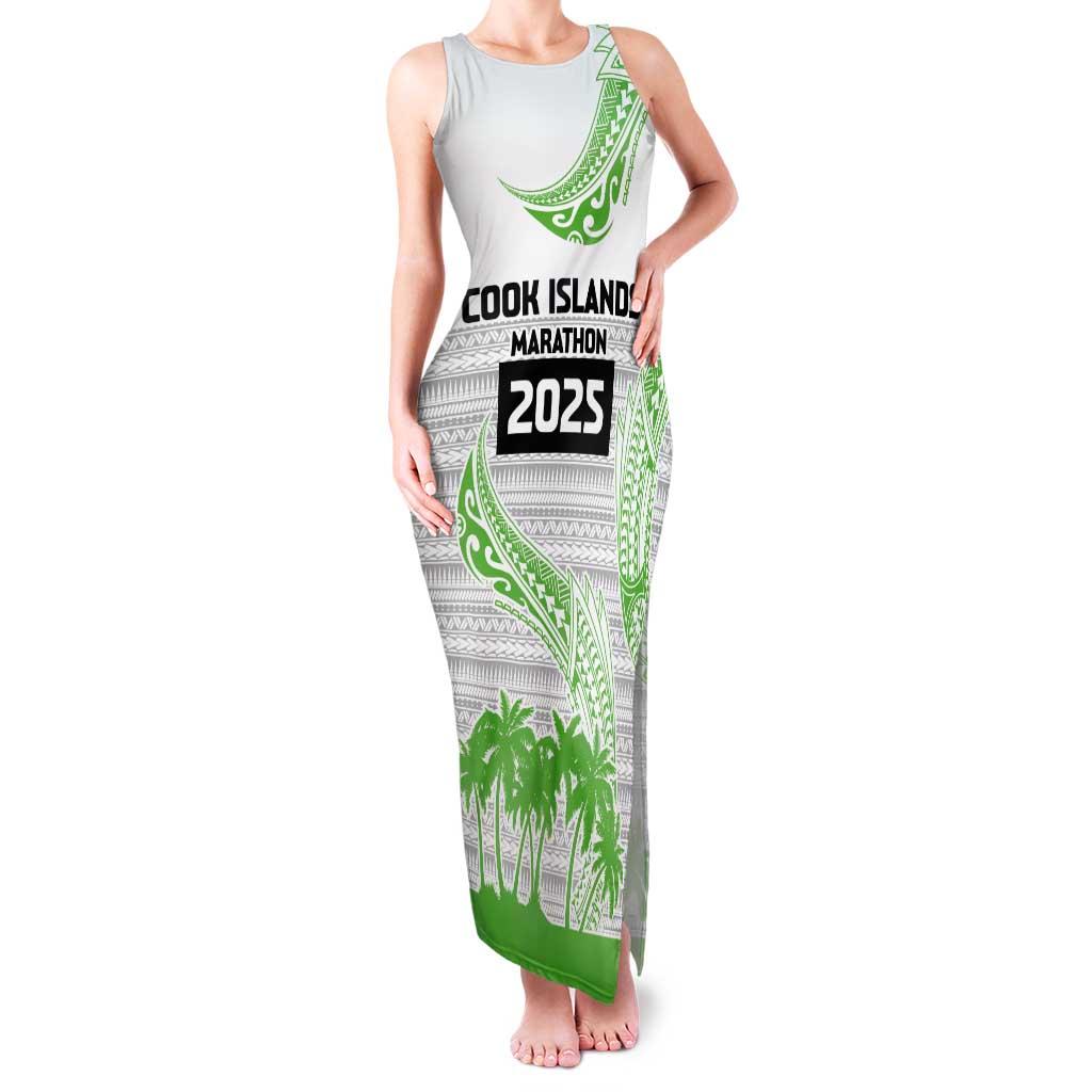 Cook Islands Marathon 2025-Pursuit in Paradise Family Matching Tank Maxi Dress and Hawaiian Shirt Green Color LT03 Mom's Dress Green - Polynesian Pride