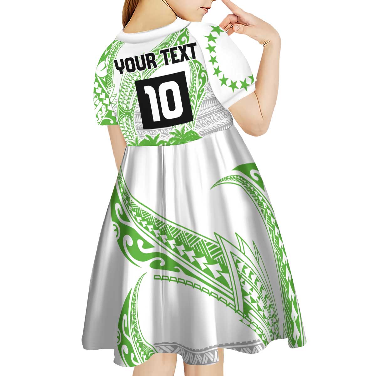 Cook Islands Marathon 2025-Pursuit in Paradise Kid Short Sleeve Dress Green Color LT03 - Polynesian Pride