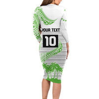 Cook Islands Marathon 2025-Pursuit in Paradise Long Sleeve Bodycon Dress Green Color LT03 - Polynesian Pride
