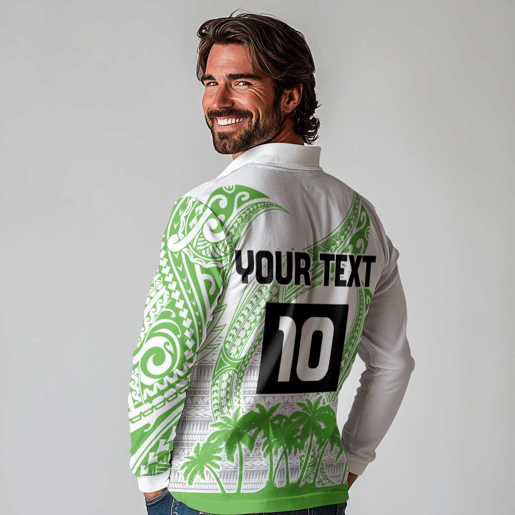 Cook Islands Marathon 2025-Pursuit in Paradise Long Sleeve Polo Shirt Green Color LT03 - Polynesian Pride