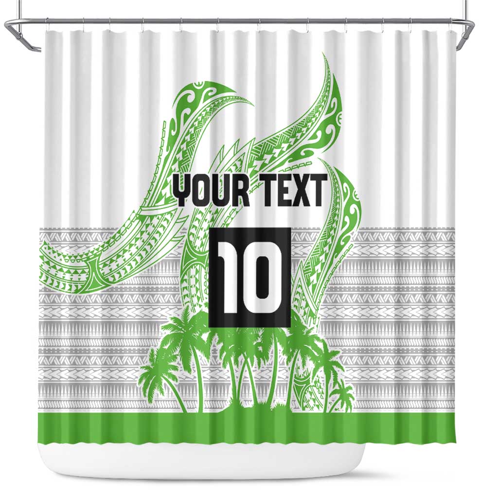 Cook Islands Marathon 2025-Pursuit in Paradise Shower Curtain Green Color LT03 Green - Polynesian Pride