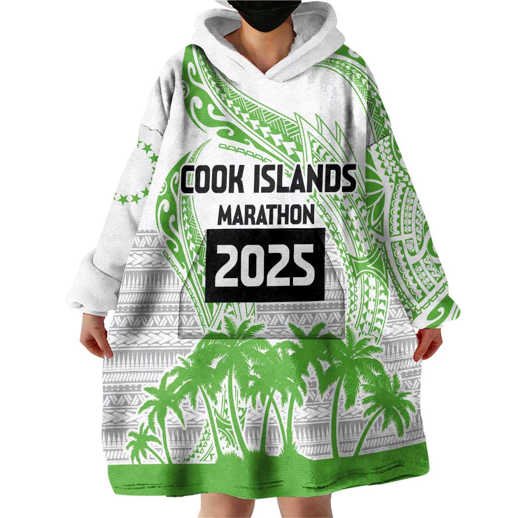 Cook Islands Marathon 2025-Pursuit in Paradise Wearable Blanket Hoodie Green Color LT03 - Polynesian Pride