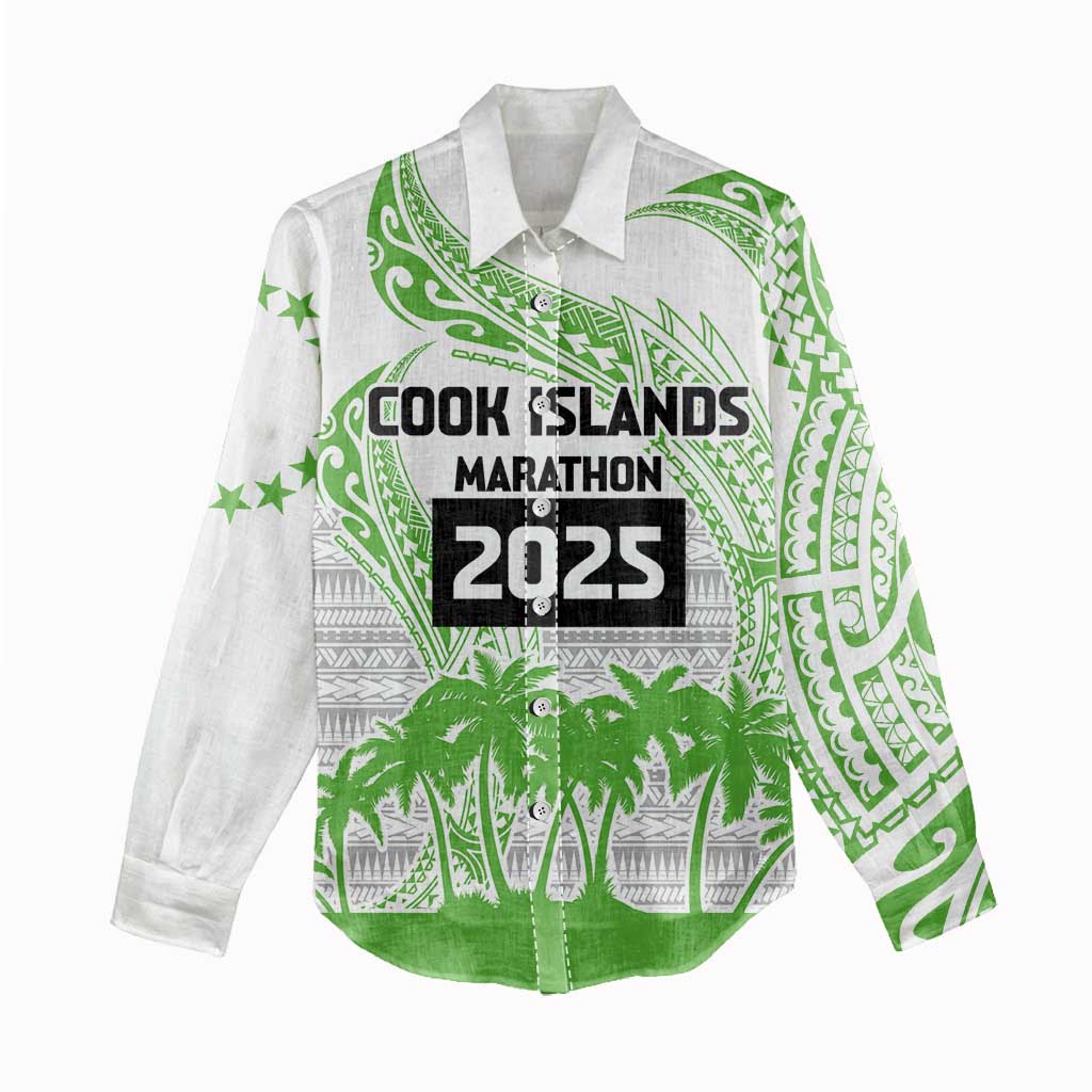 Cook Islands Marathon 2025-Pursuit in Paradise Women Casual Shirt Green Color LT03 - Polynesian Pride
