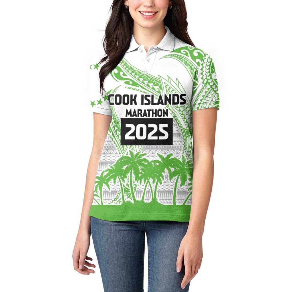 Cook Islands Marathon 2025-Pursuit in Paradise Women Polo Shirt Green Color
