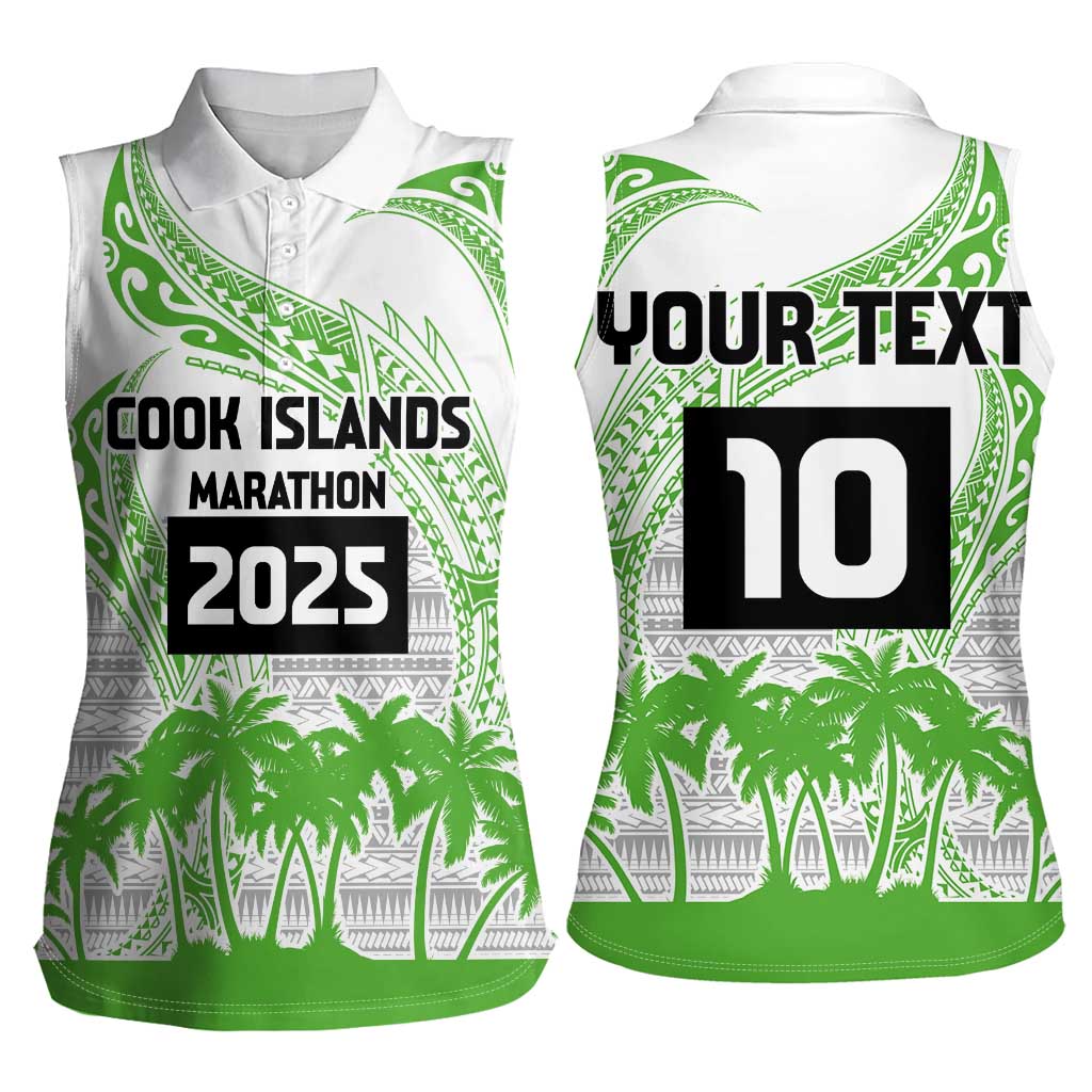 Cook Islands Marathon 2025-Pursuit in Paradise Women Sleeveless Polo Shirt Green Color LT03 - Polynesian Pride