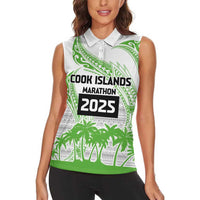 Cook Islands Marathon 2025-Pursuit in Paradise Women Sleeveless Polo Shirt Green Color LT03 - Polynesian Pride