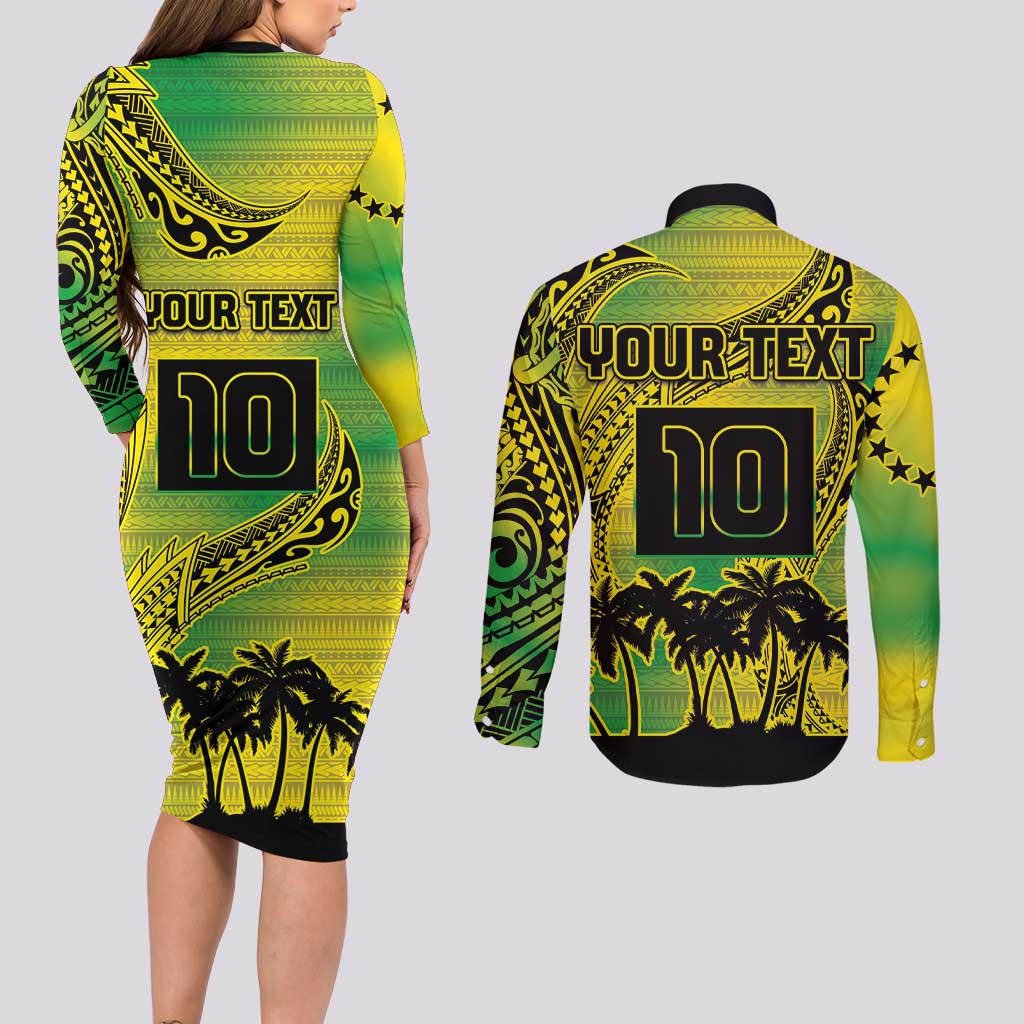 Cook Islands Marathon 2025-Pursuit in Paradise Couples Matching Long Sleeve Bodycon Dress and Long Sleeve Button Shirt Special Edition LT03 - Polynesian Pride