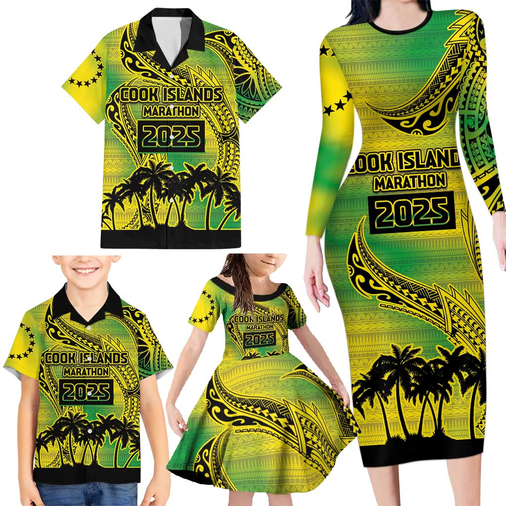 Cook Islands Marathon 2025-Pursuit in Paradise Family Matching Long Sleeve Bodycon Dress and Hawaiian Shirt Special Edition LT03 - Polynesian Pride
