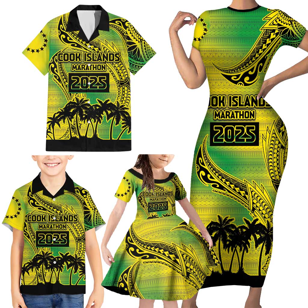 Cook Islands Marathon 2025-Pursuit in Paradise Family Matching Short Sleeve Bodycon Dress and Hawaiian Shirt Special Edition LT03 - Polynesian Pride