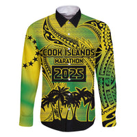 Cook Islands Marathon 2025-Pursuit in Paradise Family Matching Tank Maxi Dress and Hawaiian Shirt Special Edition LT03 Dad's Shirt - Long Sleeve Yellow-Green - Polynesian Pride