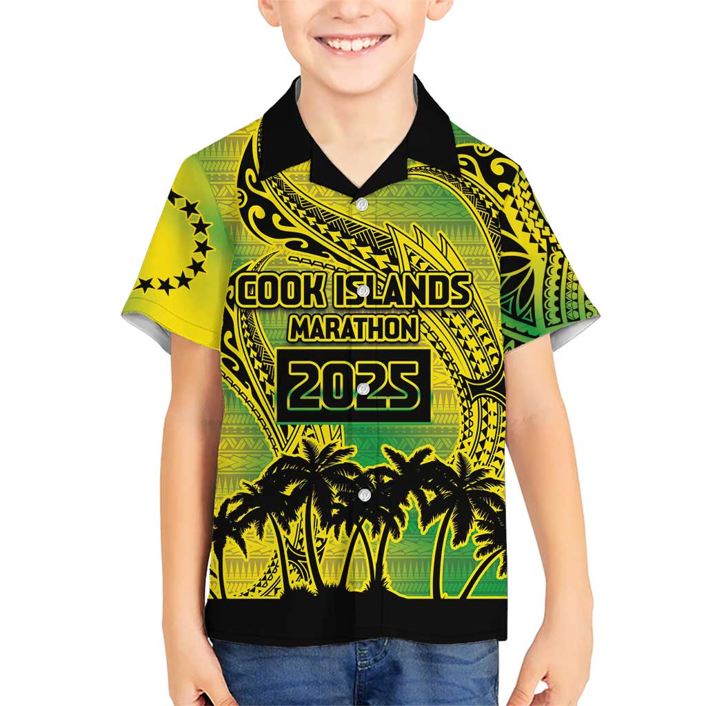 Cook Islands Marathon 2025-Pursuit in Paradise Kid Hawaiian Shirt Special Edition LT03 Kid Yellow-Green - Polynesian Pride