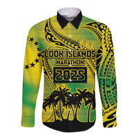 Cook Islands Marathon 2025-Pursuit in Paradise Long Sleeve Button Shirt Special Edition LT03 Unisex Yellow-Green - Polynesian Pride